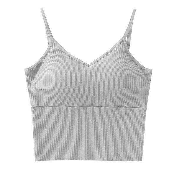 AherBiu Crop Tops for Women Going out Top Stretch Yoga Tank Tops with Built in Bra Pajamas Camisole Undershirt