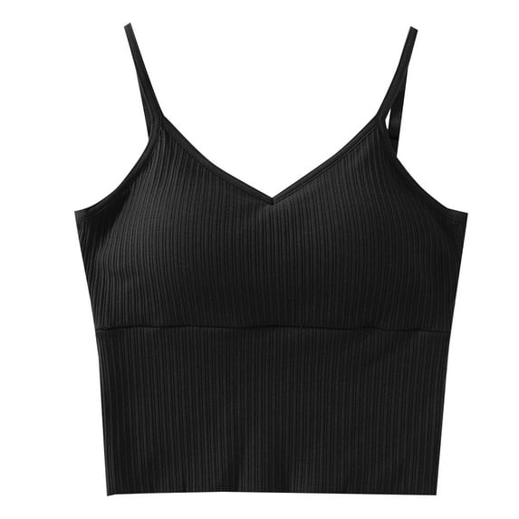 AherBiu Crop Tops for Women Going out Top Stretch Yoga Tank Tops with Built in Bra Pajamas Camisole Undershirt