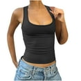 thumbnail image 1 of AherBiu Crop Tops for Women Racerback Workout Tank Top Square Neck Stretch Slim Fitted Going out Tops for Women, 1 of 5