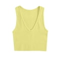 thumbnail image 1 of AherBiu Crop Tops for Women Ribbed Tank Tops Deep V Neck Tees Stretchy Slim Going out Tops Shirts, 1 of 3