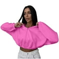 thumbnail image 1 of AherBiu Cropped Sweatshirt Jackets for Women Stretchy Zip up Hoodie Long Sleeve Fleece Lined Outwear, 1 of 7