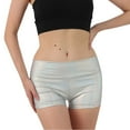 thumbnail image 1 of AherBiu Dancing Shorts for Women Shiny Low Rise Party Shorts Slim Bottom Short Leggings Clubwear, 1 of 7