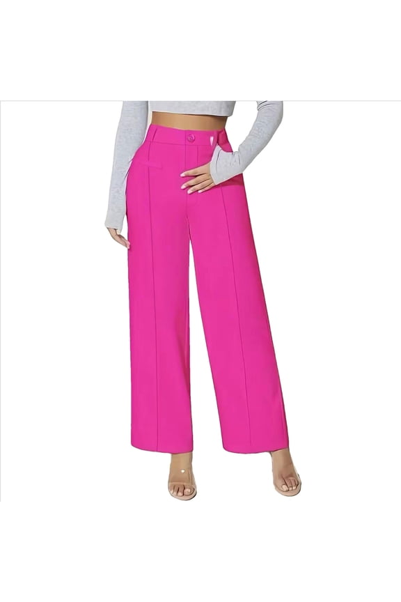 Dress Pants for Women Straight Wide Leg Office Ladies Work Pants Business Formal Trousers