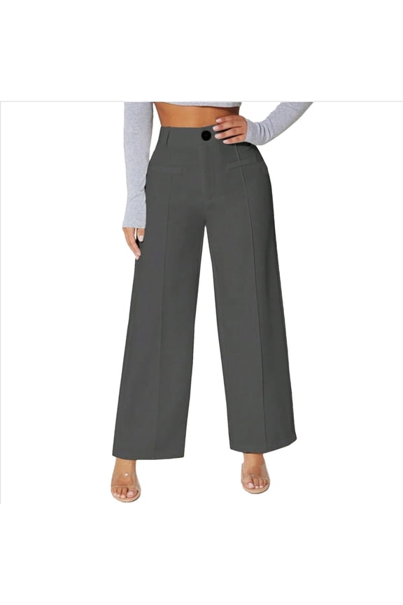 Dress Pants for Women Straight Wide Leg Office Ladies Work Pants Business Formal Trousers