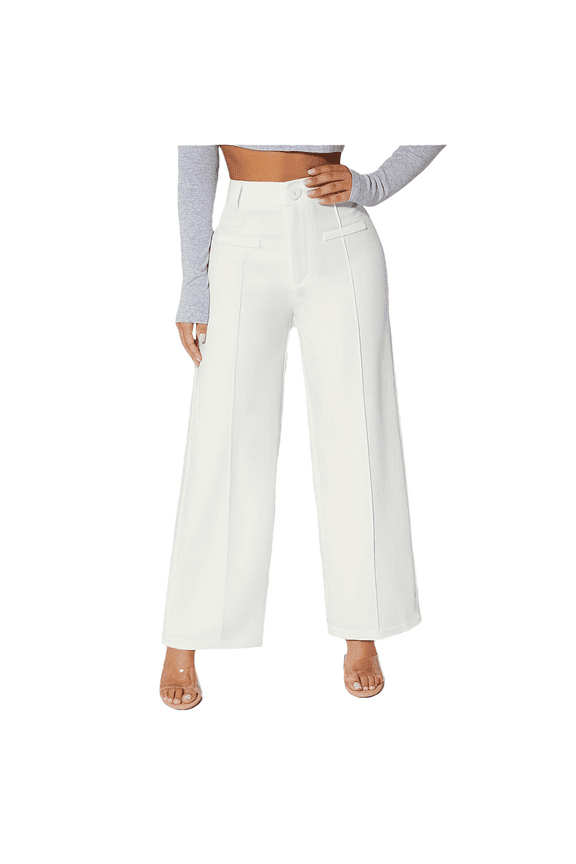 Dress Pants for Women Straight Wide Leg Office Ladies Work Pants Business Formal Trousers