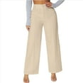 thumbnail image 1 of AherBiu Dress Pants for Women Straight Wide Leg Office Ladies Work Pants Business Formal Trousers, 1 of 4