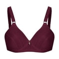 thumbnail image 1 of AherBiu Everyday Bras for Women Buckle Closure Gathered Wireless Bralette with Adjustable Strap, 1 of 4