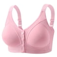 thumbnail image 1 of AherBiu Everyday Bras for Women Comfort Full Coverage Gathered Button Front Open Wirefree Bralette, 1 of 3