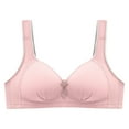 thumbnail image 1 of AherBiu Everyday Bras for Women Push-Up Gathered Full Coverage Wireless Bralettes Buckle Closure Lingerie Bra, 1 of 4