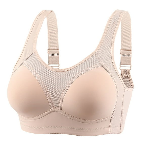 AherBiu Everyday Bras for Women Seniors Full Coverage Wireless Bra Mesh Breathable Push-Up Bralettes