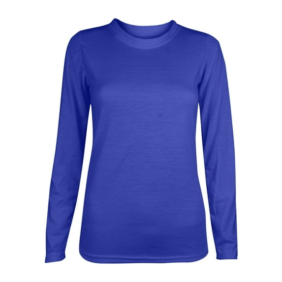 AherBiu Fall Pajamas Tops Tees for Women Long Sleeve Crew Neck Solid Color Comfy Basic Tshirts Soft Sleepwear