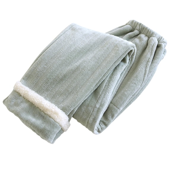 AherBiu Flannel Pants for Women Plaid Pajamas Loungewear Homewear Thermal Warm Sleepwear Pjs Trousers