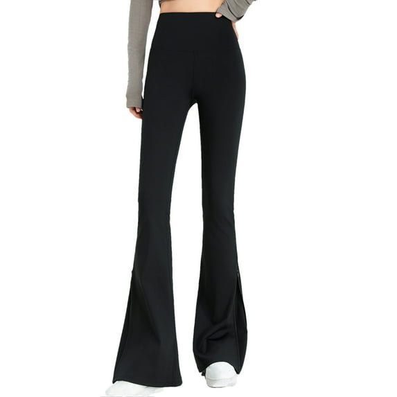 AherBiu Flare Leggings for Women Athletic Workout Pants Slim Fitted Stretchy High Waisted Bell Bottom Trousers