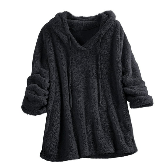 AherBiu Fleece Hoodie for Women Plush Fuzzy Warm Sweatshirt Pullover Long Sleeve Tops Winter Clothes