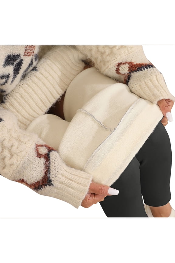 Fleece Lined Leggings for Women Thermal Warm Bottom Legging Pants High Waisted Slim Fitted Yoga Pants