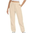 thumbnail image 1 of AherBiu Fleece Lined Sweatpants for Women Drawstring Elastic High Waisted Joggers Athletic Pants Trousers, 1 of 6