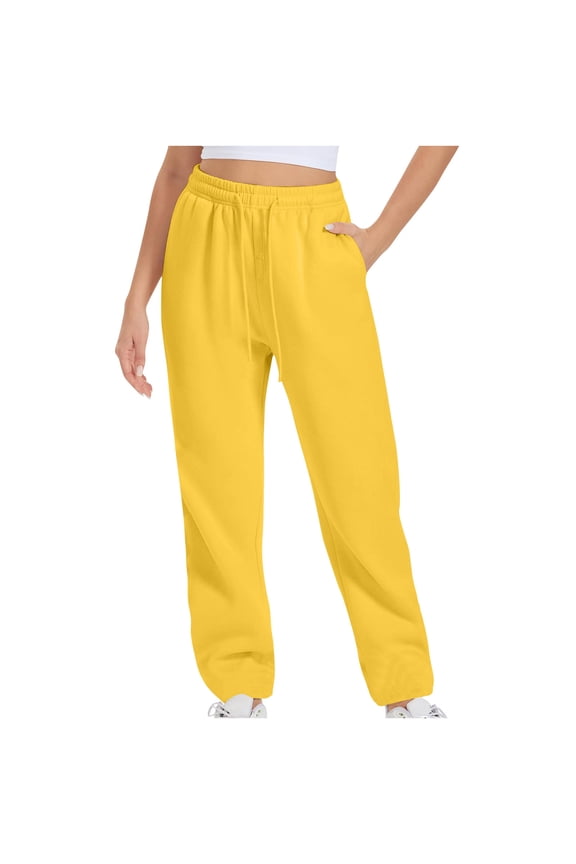Fleece Lined Sweatpants for Women Drawstring Elastic High Waisted Joggers Athletic Pants Trousers
