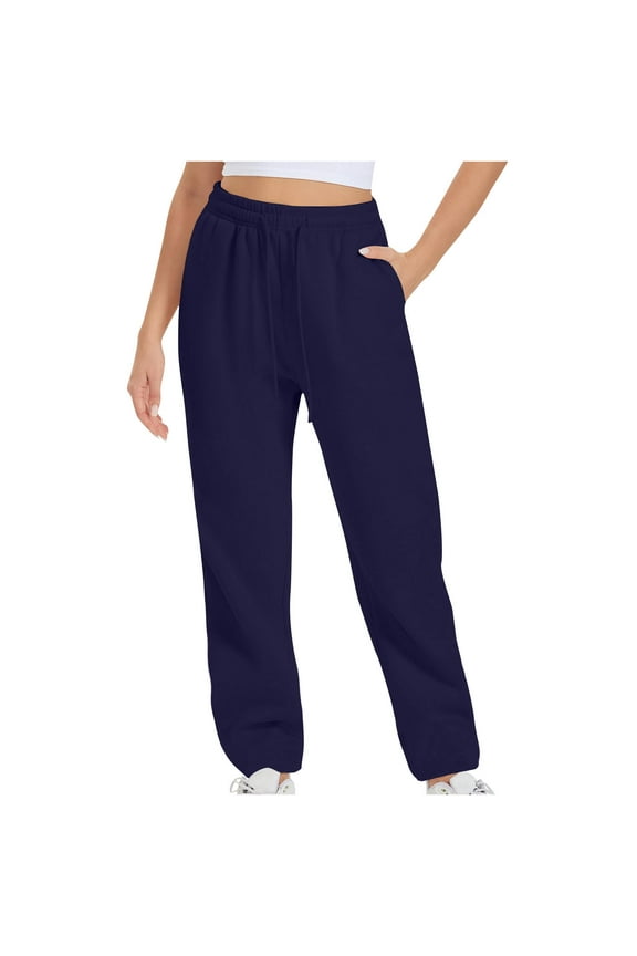 Fleece Lined Sweatpants for Women Drawstring Elastic High Waisted Joggers Athletic Pants Trousers