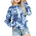 thumbnail image 1 of AherBiu Girls Clothes Crewneck Sweatshirts Long Sleeve Tie-Dye Printed Oversized Spring Casual Going out Tops, 1 of 5
