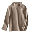 thumbnail image 1 of AherBiu Girls Clothes Long Sleeve Shirts Mock-Neck Thermals Tops Boys Undershirt Comfy Tees Solid Color, 1 of 5
