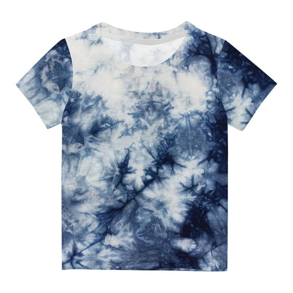 AherBiu Girls Summer Clothes Short Sleeve Tie-Dye Top Tees Basic Comfy Casual Loose Kids Teens T-Shirt