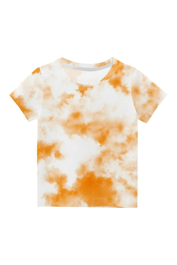 Girls Summer Clothes Short Sleeve Tie-Dye Top Tees Basic Comfy Casual Loose Kids Teens T-Shirt