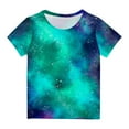 thumbnail image 1 of AherBiu Girls Summer Clothes Short Sleeve Tie-Dye Top Tees Basic Comfy Casual Loose Kids Teens T-Shirt, 1 of 4
