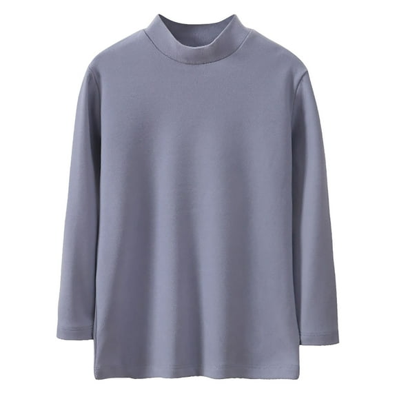 AherBiu Girls Tops Fleece Basic Layering Long Sleeve Kids Shirts Winter Warm Loose Fitted Fall Clothes