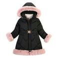 thumbnail image 1 of AherBiu Girls Winter Clothes Puffer Coats Thermal Warm Jackets Zip up Stand Collar Hooded Fuzzy Quilted Outwear, 1 of 3