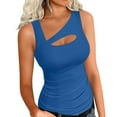 thumbnail image 1 of AherBiu Going out Tops for Women Cutout Neck Sleeveless Summer Tank Top Stretch Slim Fitted Camisole, 1 of 6