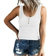 thumbnail image 1 of AherBiu Going out Tops for Women Ribble Knit Button Scoop Neck Sleeveless Sexy Shirts Ladies Tank Top, 1 of 6