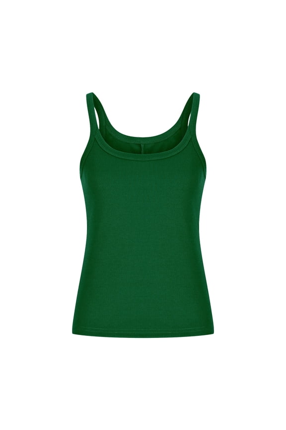 Going out Tops for Women Ribble Knitted Tank Tops Slim Fitted U-Neck Stretch Summer Casual Sleeveless Cute Shirts