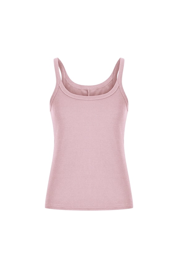 Going out Tops for Women Ribble Knitted Tank Tops Slim Fitted U-Neck Stretch Summer Casual Sleeveless Cute Shirts