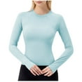thumbnail image 1 of AherBiu Gym Tops for Women Athletic Workout T Shirts Yoga Tops Long Sleeve Lightweight Quick-Dry Tees, 1 of 7