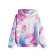 thumbnail image 1 of AherBiu Hoodie for Girls Winter Clothes Tie-Dye Printed Sweatshirt Long Sleeve Tops Lightfleece Lined Pullover, 1 of 2