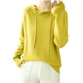 thumbnail image 1 of AherBiu Hoodies for Women Casual Loose Long Sleeve Pullover Tops Knitted Basic Fall Clothes Solid Color, 1 of 2