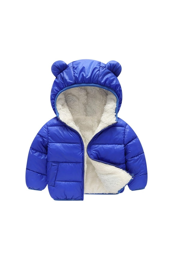 Infant Baby Clothes Unisex Boys Girls Winter Coats Fleece Lined Zip up Ear Hooded Thermal Jackets