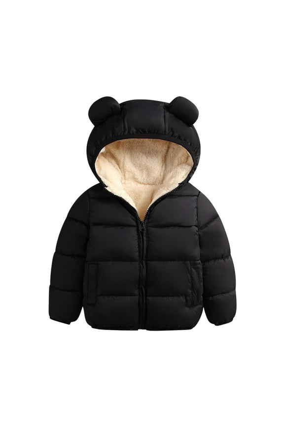 Infant Baby Clothes Unisex Boys Girls Winter Coats Fleece Lined Zip up Ear Hooded Thermal Jackets