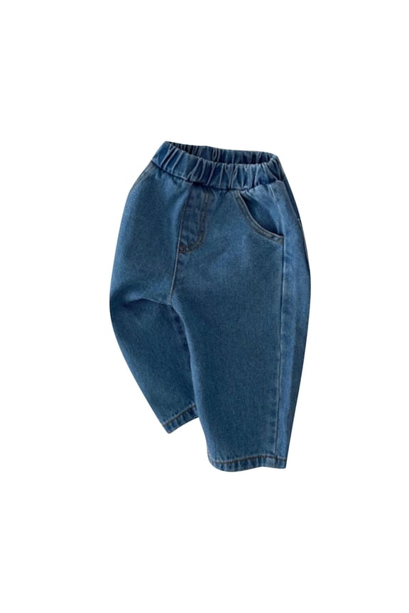 Infant Baby Toddler Boys Clothes Elastic High Waisted Jeans Streetwear Denim Pants Trousers