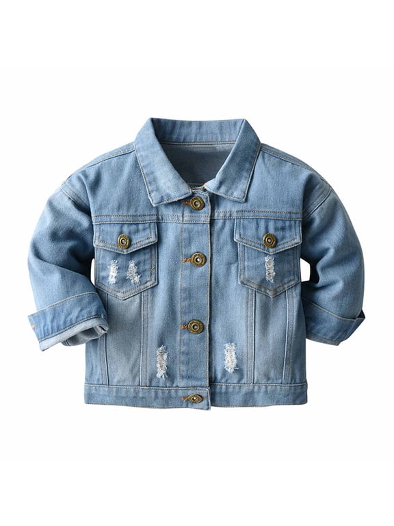 Infant Baby Toddler Clothes Jean Jackets Button down Long Sleeve Denim Coats for Little Boys Girls