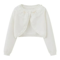 AherBiu Infant Baby Toddler Girls Clothes Knitted Cotton Cardigan Open Front Long Sleeve Shrug Tops