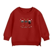 AherBiu Infant Newborn Baby Clothes Unisex Girls Boys Christmas Tops Crewneck Sweatshirt Printed Pullover