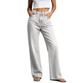 thumbnail image 1 of AherBiu Juniors Jeans for Women Straight Leg Loose Fitted Button Waisted Streetwear Denim Pants with Pockets, 1 of 7