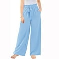 thumbnail image 1 of AherBiu Kid Clothes Summer Casual Pants for Girls Wide Leg Bow-Tie High Waisted Lightweight Trousers with Pockets, 1 of 3