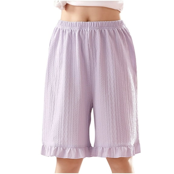 AherBiu Kid Girls Clothes Cotton Bottoms Shorts Elastic High Waisted Summer Ruffle Cute Pajamas Shorts