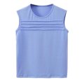 thumbnail image 1 of AherBiu Kid Girls Clothes Teens Tank Tops Sleeveless Crewneck Ruched Comfy Summer Tops Basic Camisole Tanks, 1 of 6