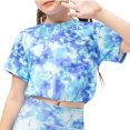 thumbnail image 1 of AherBiu Kid Teen Girls Clothes Workout Tops Lightweight Tie-Dye Sports Tshirt Short Sleeve Activewear Tees, 1 of 6