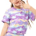 thumbnail image 1 of AherBiu Kid Teen Girls Clothes Workout Tops Lightweight Tie-Dye Sports Tshirt Short Sleeve Activewear Tees, 1 of 6