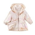 thumbnail image 1 of AherBiu Kid's Clothes Girls Fleece Lined Coats Zip up Hooded Sparkly Elastic Waist Waterproof Jackets, 1 of 7