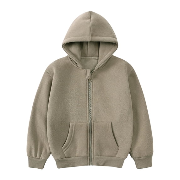 AherBiu Kids Baby Clothes Girls Boys Sweatshirt Zip up Hoodies Lightfleece Lined Jackets with Pockets
